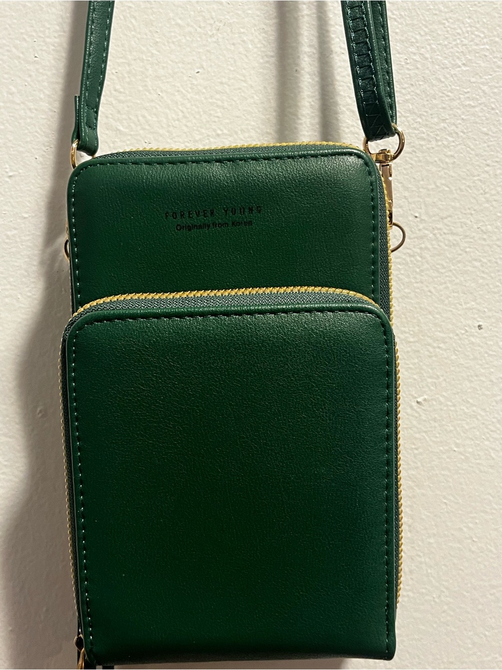 Forever Young Emerald Green Compact Crossbody Phone Bag